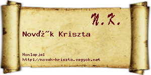 Novák Kriszta névjegykártya
