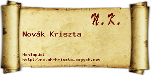 Novák Kriszta névjegykártya